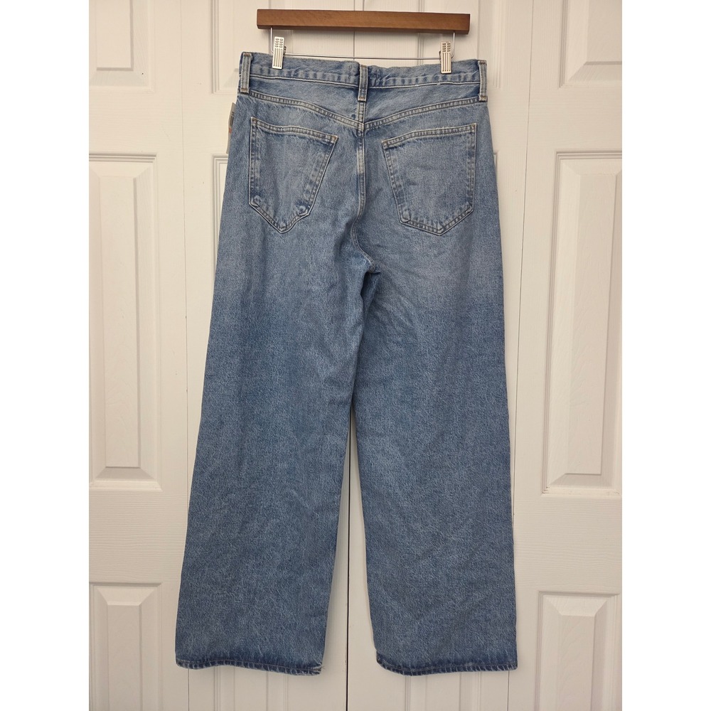 AGOLDE Low Slung Baggy Jeans Wide Leg Women 28 Liber Blue NWT $228 A9079-1535 - Picture 4 of 9